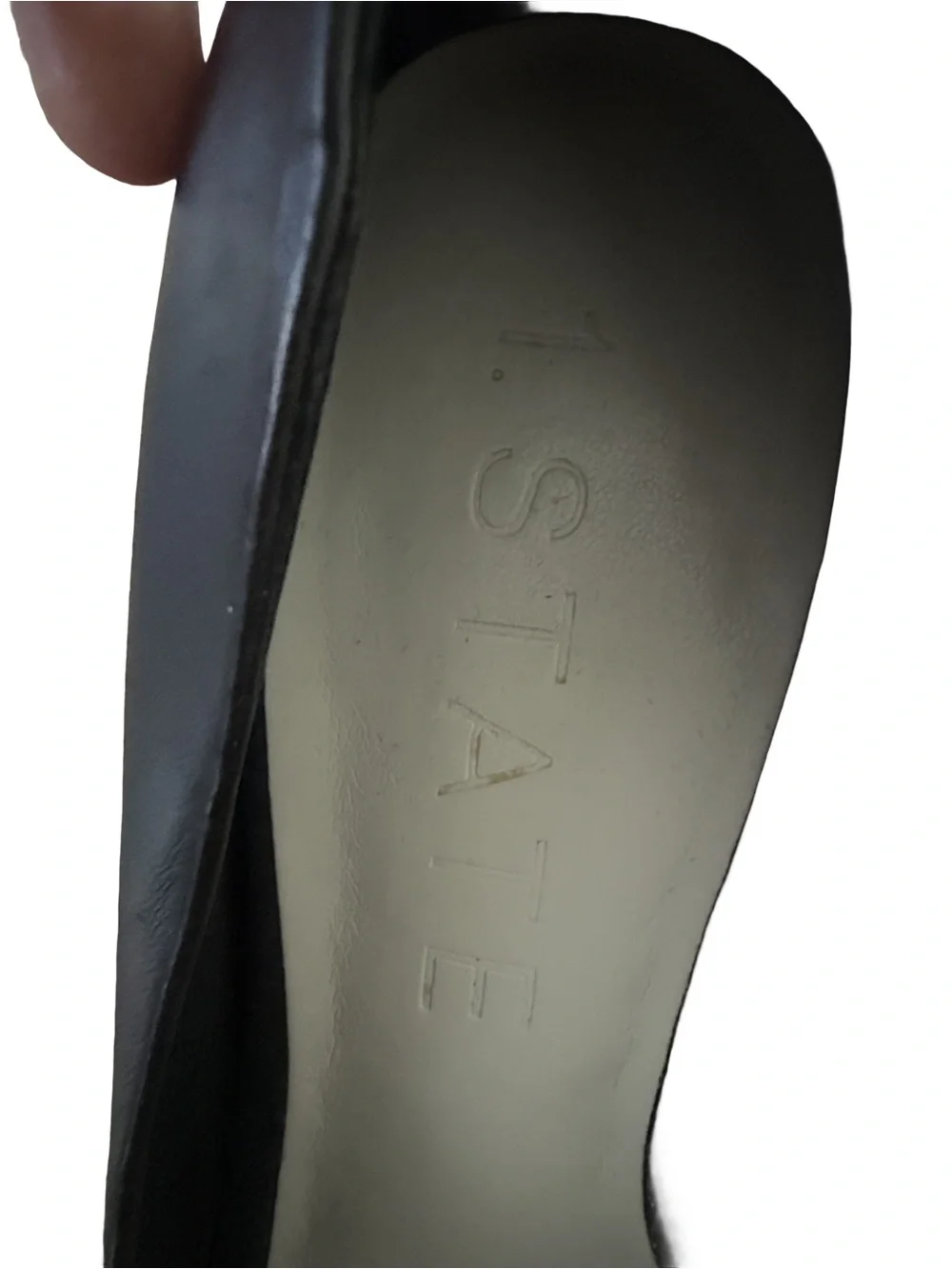Classic 1.STATE Black Pointed-Toe Leather Heels